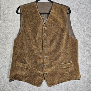 Canali Per Vernet Brown Cotton Waistcoat Quiet Luxury Wedding Italy 52R READ